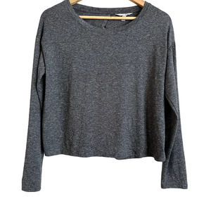 Athleta‎ Women's Size Small Open Back Long Sleeve Gray Top-EUC